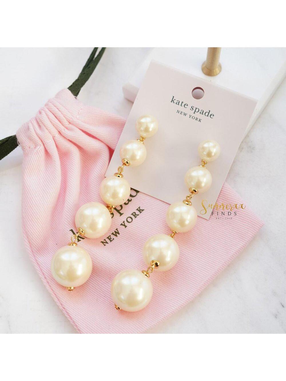 Kate Spade Girls in Pearls Linear Earrings